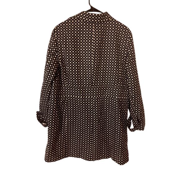 Style & Co Polka Dot Trench Coat Black White Cotton Women’s 18 W Plus Size - Picture 3 of 4